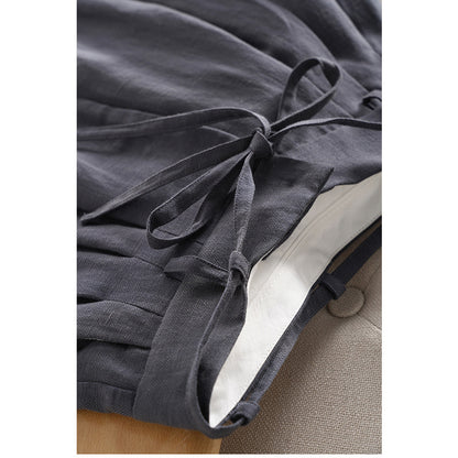 Pantalons en lin relaxés taille haute pour femmes Chic und Stil