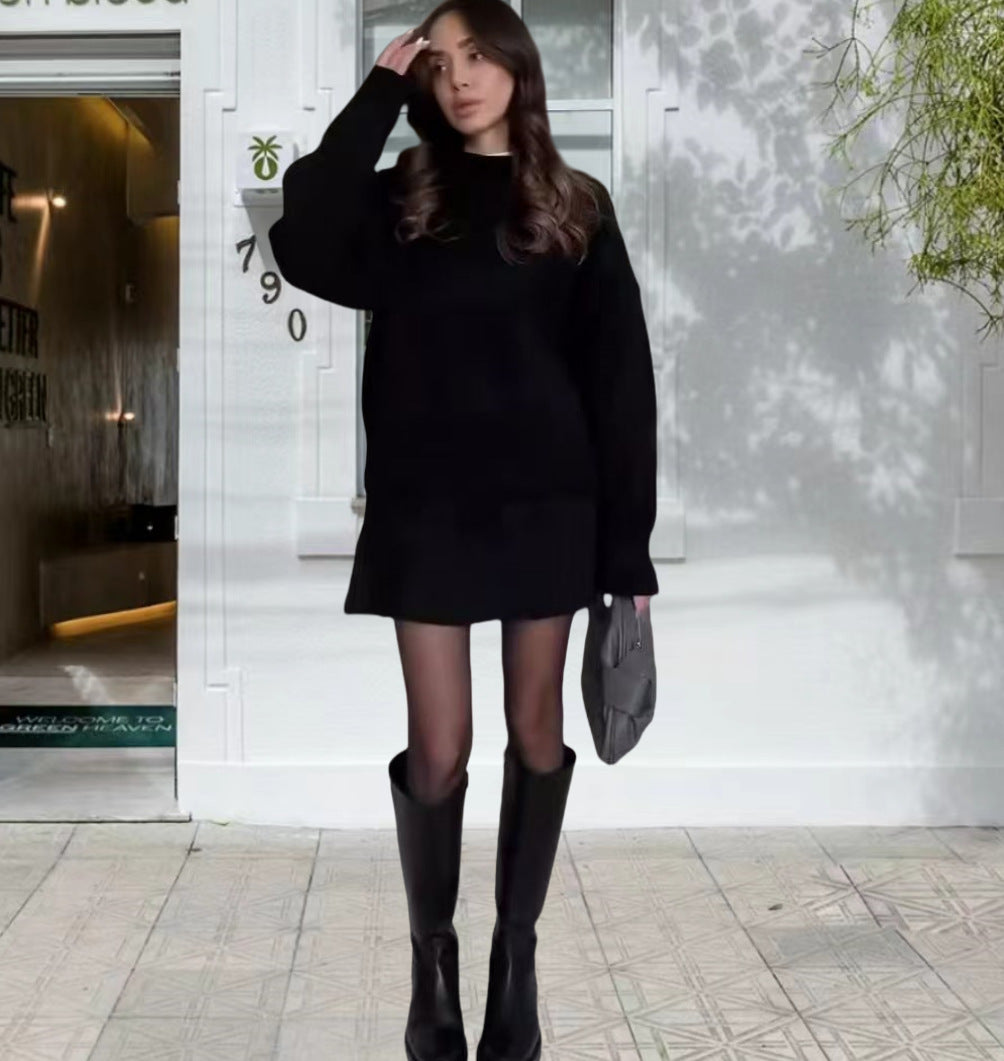 Robe en tricot pour femmes avec des manches volumineuses et une coupe décontractée Chic und Stil