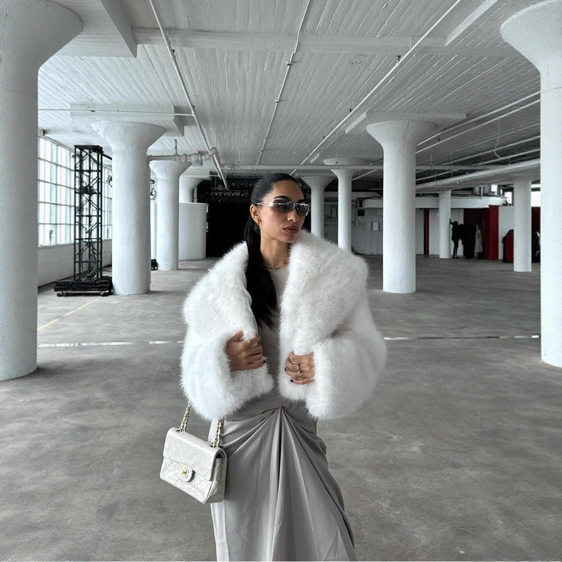 Ladies Premium Fake Fur Chic Bolero Style