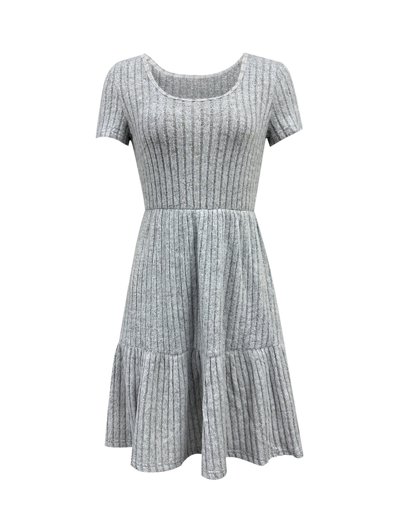 Robe d'été pour femmes avec structure côtelée et jupe évasée Chic und Stil