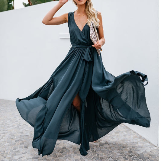 Dames Élégante Robe Maxi Chic und Stil