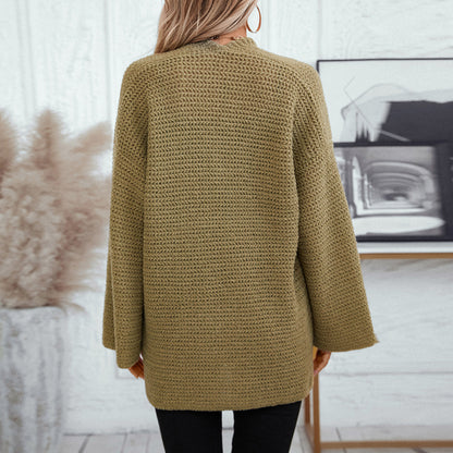 Veste en tricot aérienne pour femmes avec grandes poches et manches ouvertes Chic und Stil