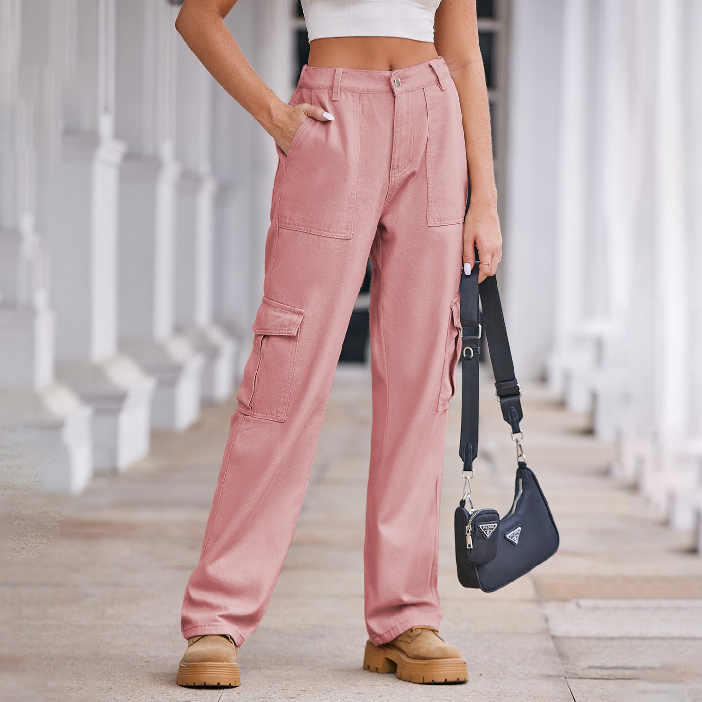 Chic and Stylish High Waisted Women's Cargo Pants
