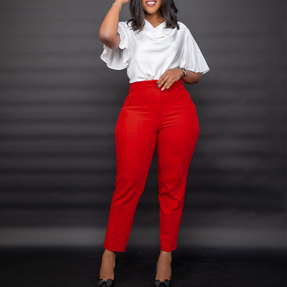 High-waisted trendy fabric pants for women with an elegant cut Chic und Stil