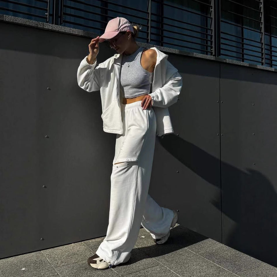 Chic and Style women's sporty hoodie set and wide lounge pants