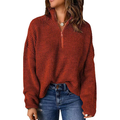Pull en tricot pour femmes avec fermeture éclair courte Chic und Stil