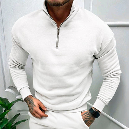 Elegant pullover for men with collar and practical zip Chic and Style