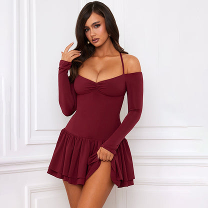 Robe mini séduisante pour femmes avec manches longues et décolleté plongeant Chic und Stil