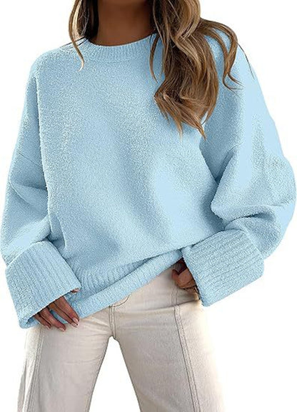 Dames Pull en laine moelleux oversized avec larges bords Chic und Stil