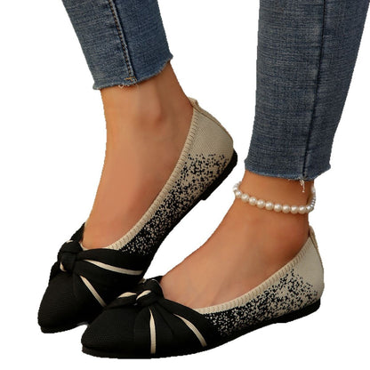 Ballerines élégantes pour femmes avec décoration en nœud et design de chaussure pointue Chic und Stil