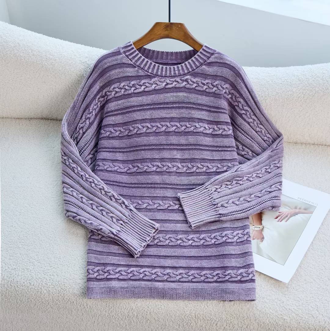 Pull en tricot pour femmes avec motif en relief et coupe décontractée Chic und Stil