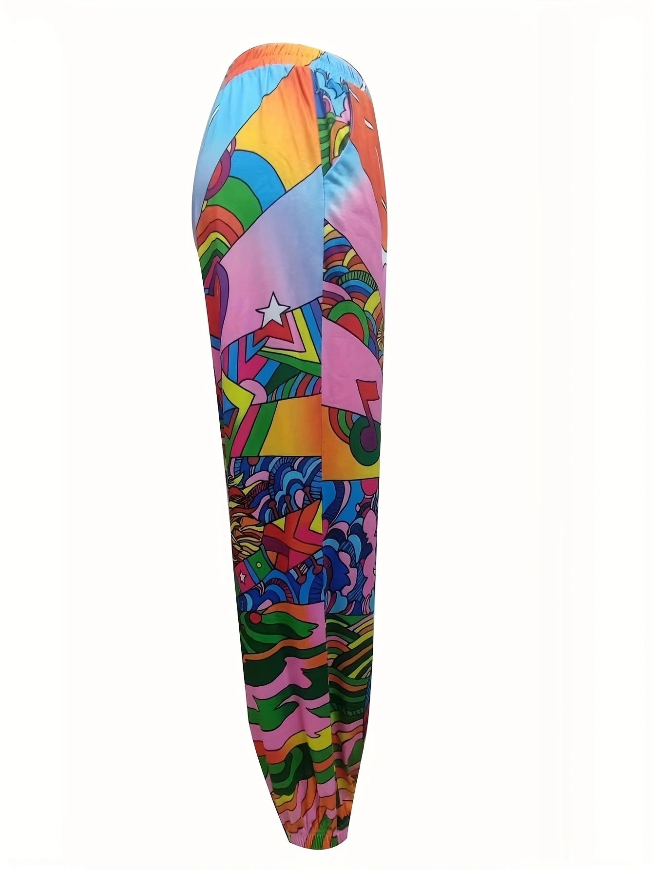 Comfortable casual pants for women with colorful graphic design Chic and Style