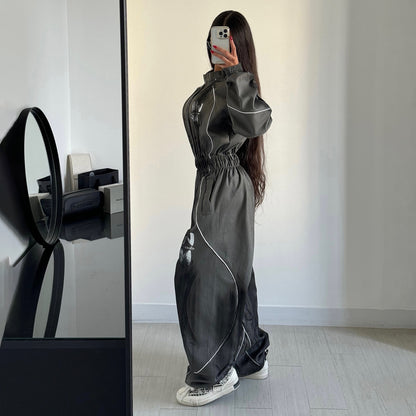 Combinaison de sport pour femmes avec jambes larges et taille élastique Chic und Stil