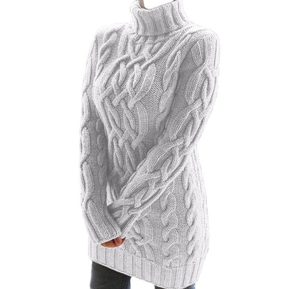 Pull-over en grosse maille pour femmes avec col montant et motif en torsade Chic und Stil