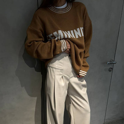 Pull en tricot oversize pour femmes avec impression graphique Chic und Stil