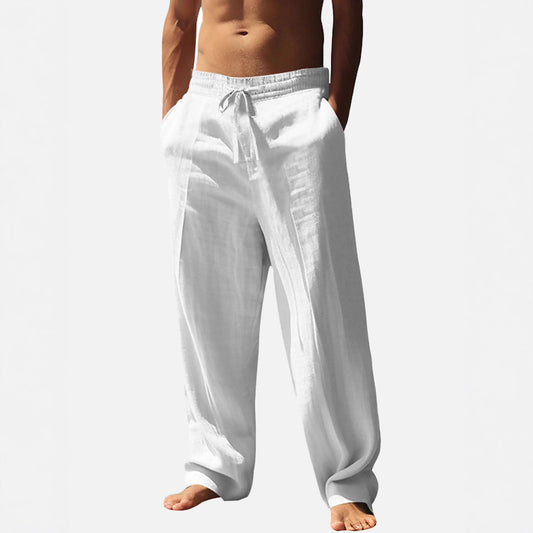 Casual linen pants for men with elastic waistband and side pockets Chic und Stil