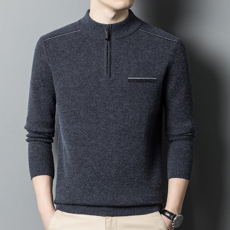 Trendy high collar pullover for men with zipper Chic and Style