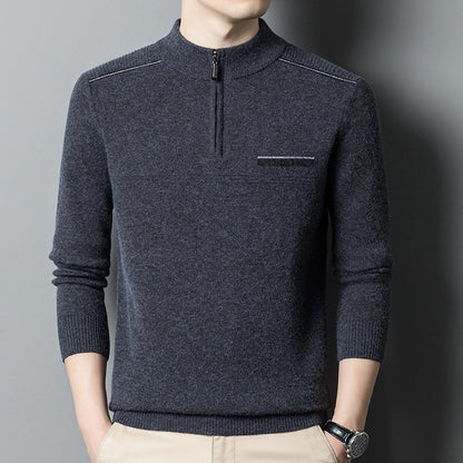 Trendy high collar pullover for men with zipper Chic and Style