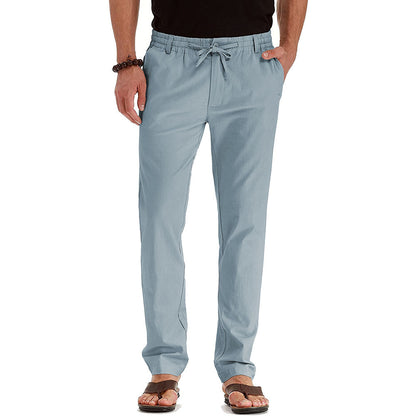 Casual linen pants for men with elastic waistband and comfortable fit Chic and Style