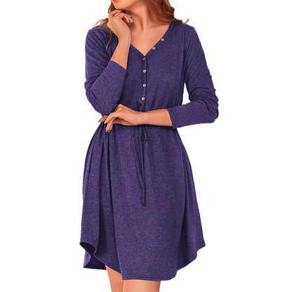 Robe portefeuille décontractée pour femmes avec détails en bouton et cordon de taille Chic und Stil