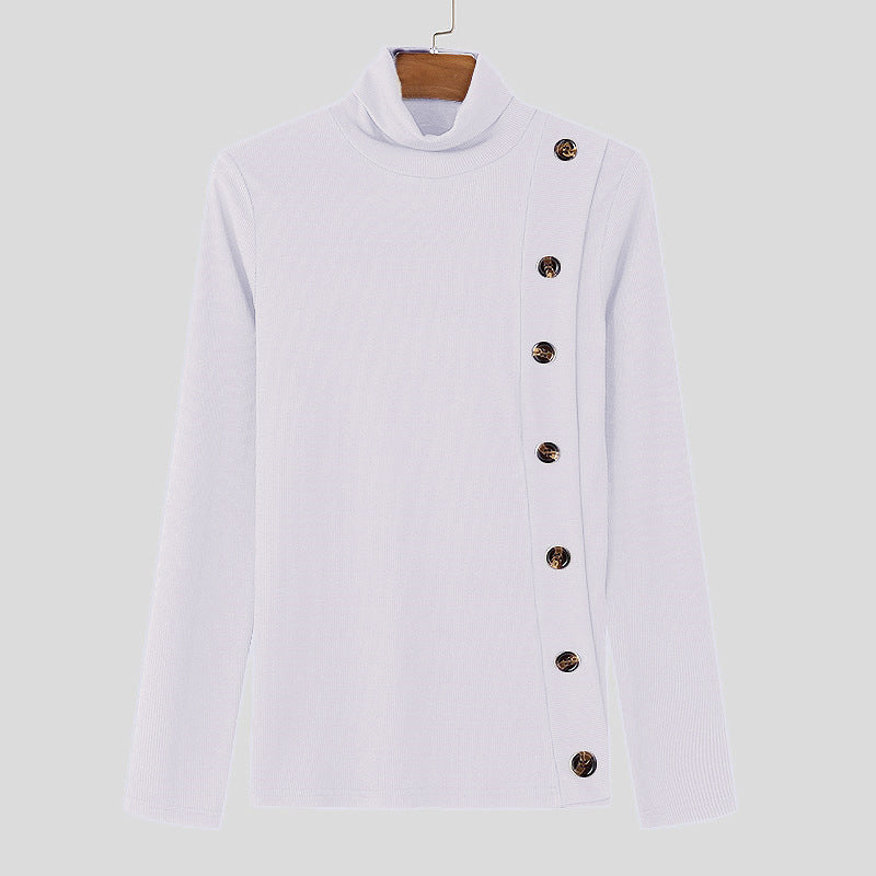 Pull à col roulé à manches longues pour femmes avec détails en boutons Chic und Stil