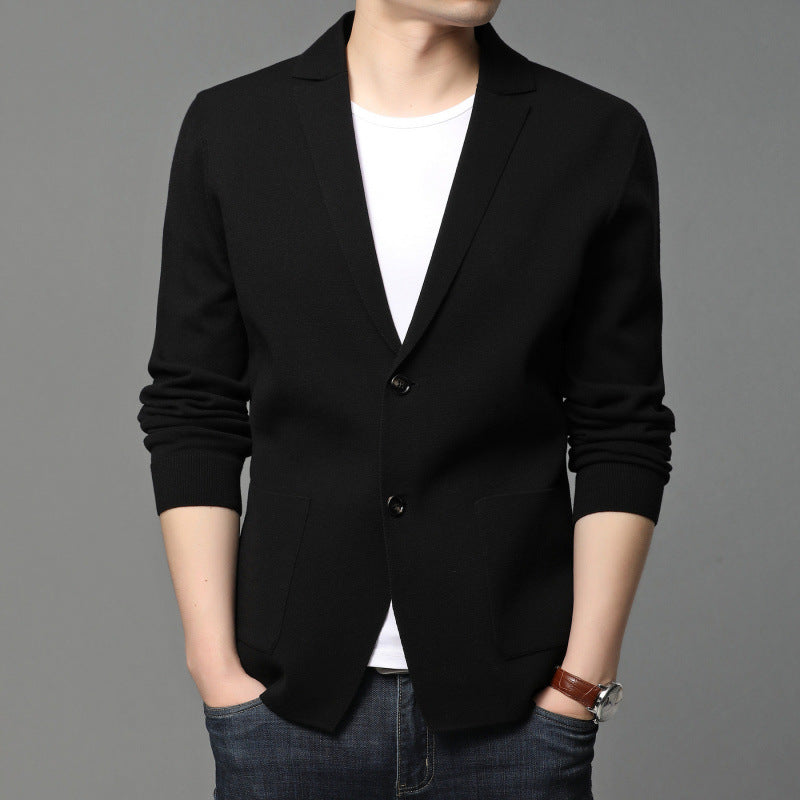 Blazer en tricot pour hommes avec des détails de boutons élégants et des poches pratiques Chic und Stil