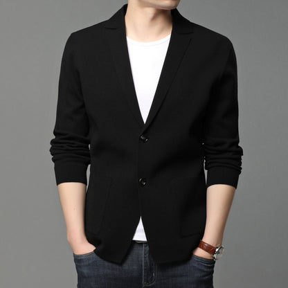 Blazer en tricot pour hommes avec des détails de boutons élégants et des poches pratiques Chic und Stil