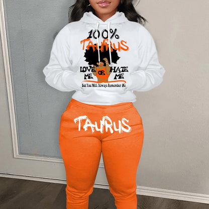 Women's hoodie and jogger pants set with a unique astrological pattern Chic and Style