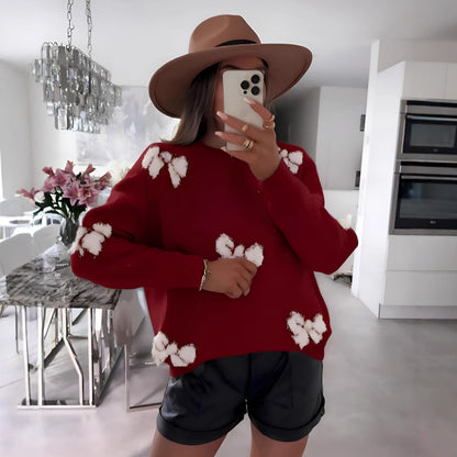 Pull confortable pour femmes avec un design de cœur moderne et un tricot doux Chic und Stil
