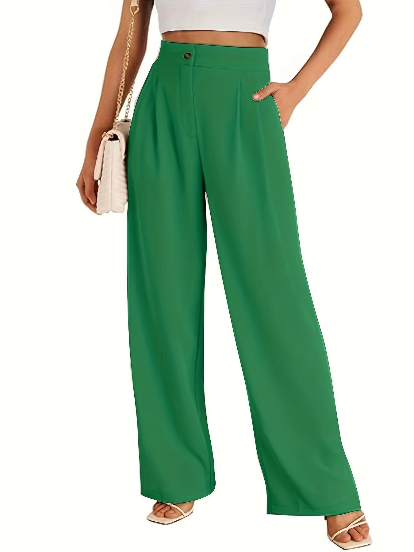 Pantalon taille haute élégant et décontracté pour femmes avec poches pratiques Chic und Stil