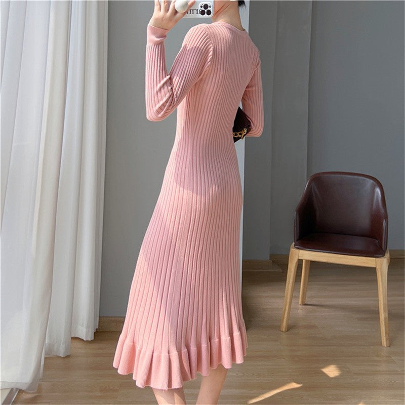Robe en tricot pour femmes avec une élégante structure en côtes et un ourlet fluide Chic und Stil
