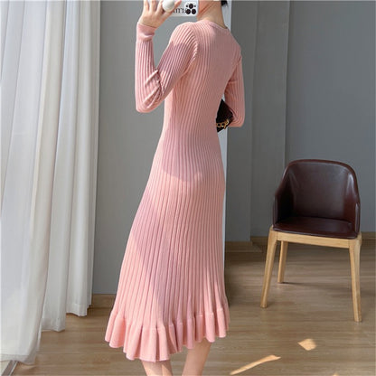 Robe en tricot pour femmes avec une élégante structure en côtes et un ourlet fluide Chic und Stil
