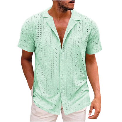 Chemise à manches courtes pour hommes avec tissage texturé Chic und Stil