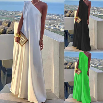 Robe maxi à épaule unique Chic und Stil pour femmes