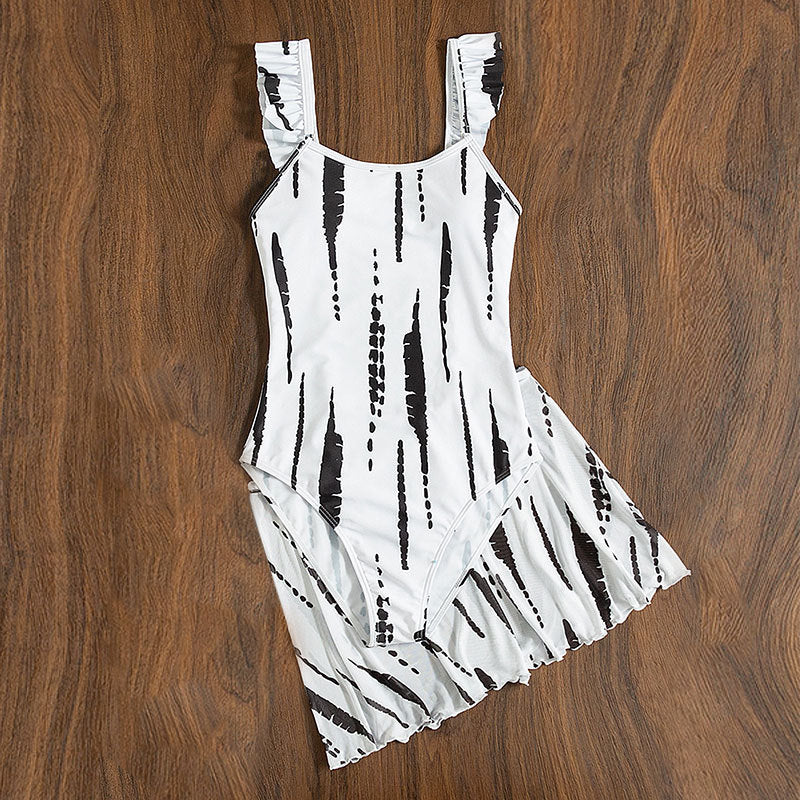 Robe de bain à volants pour dames avec impression unique Chic und Stil