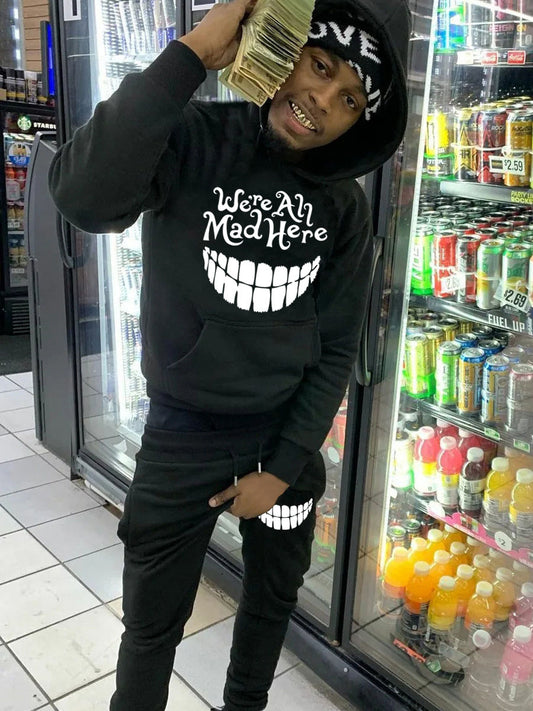 Women's sweatshirt and jogging pants set with creative graphic print Chic and Style