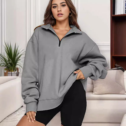 Oversized sweatshirt for women with high collar Chic and Style
