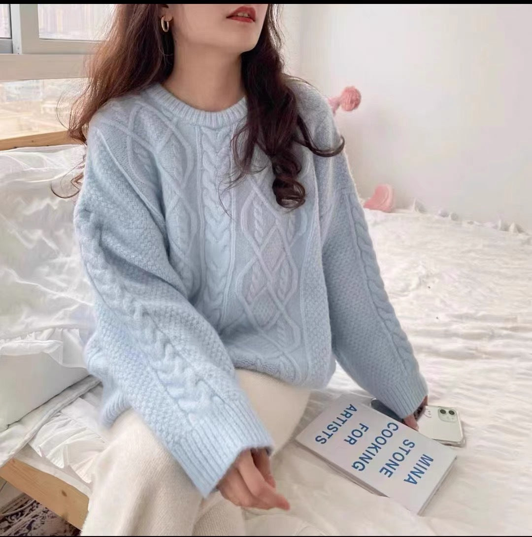 Pull en tricot oversized pour femmes avec motif en torsades Chic und Stil