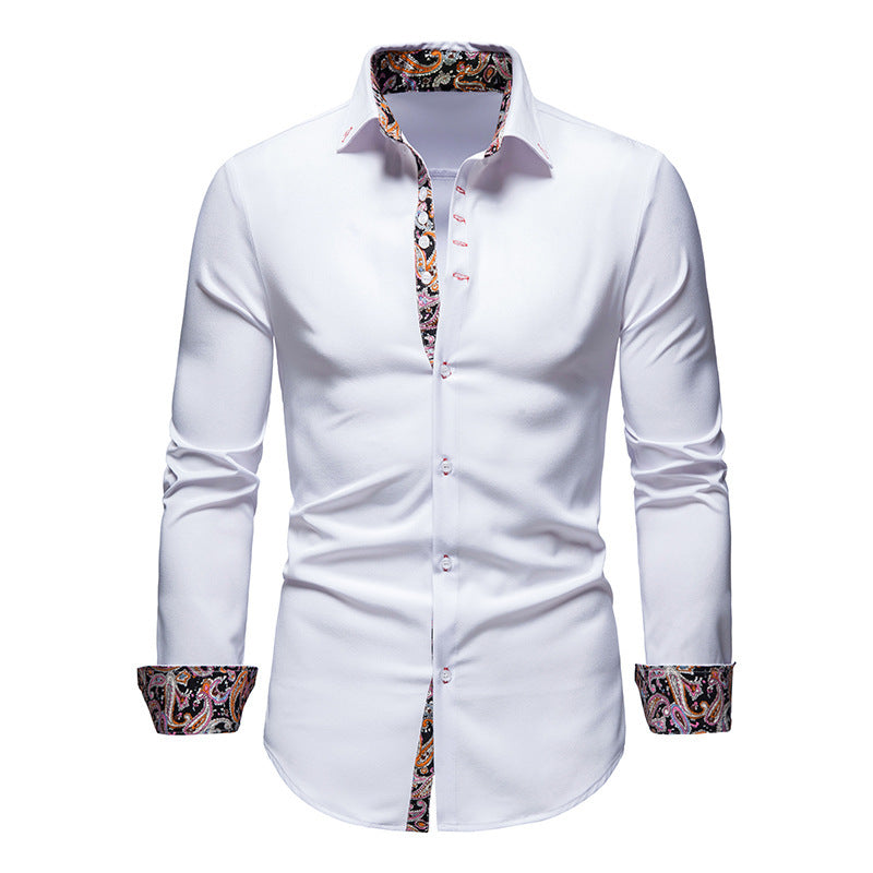 Chemise élégante à manches longues pour homme avec un motif paisley accrocheur Chic und Stil