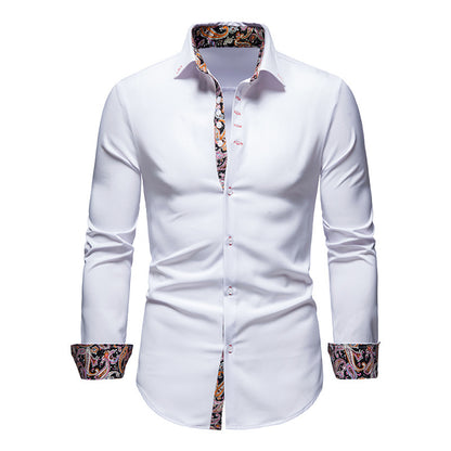 Chemise élégante à manches longues pour homme avec un motif paisley accrocheur Chic und Stil