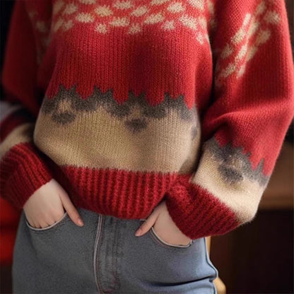 Dames Grand, décontracté pull en tricot avec motif graphique Chic und Stil