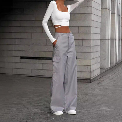 Chic und Stil | Pantalon cargo large pour dames