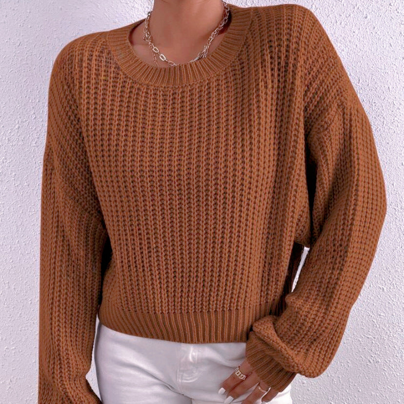 Pull en grosse maille pour femmes avec coupe décontractée et épaules tombantes Chic und Stil