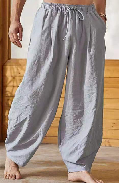 Casual linen pants for men with elastic waist Chic and Style