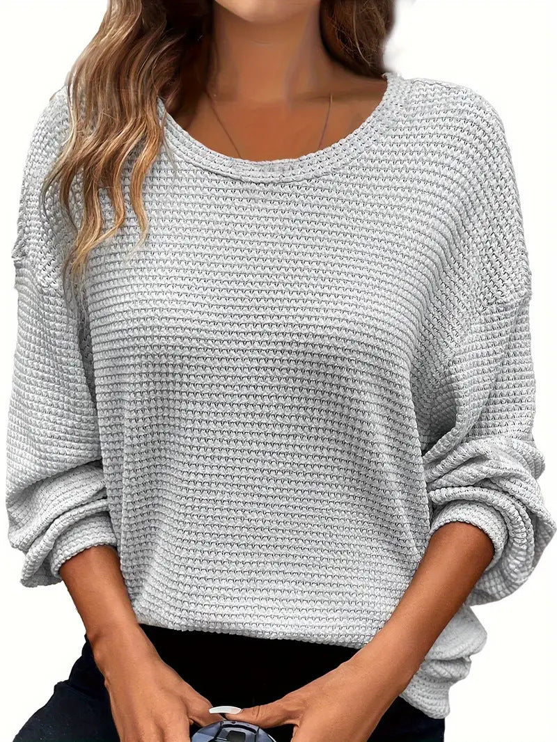 Pull en tricot décontracté pour femmes avec coupe large et poignets élastiques Chic und Stil