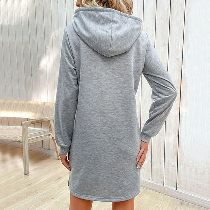 Robe à capuche pour femmes avec poches latérales et design rayé à la mode Chic und Stil