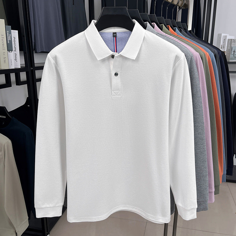 Men's Long Sleeve Polo with Structured Design and Breathable Properties Chic and Style