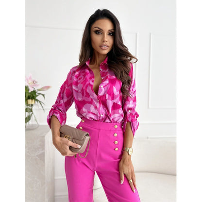 Blouse en soie imprimée pour femmes Chic und Stil