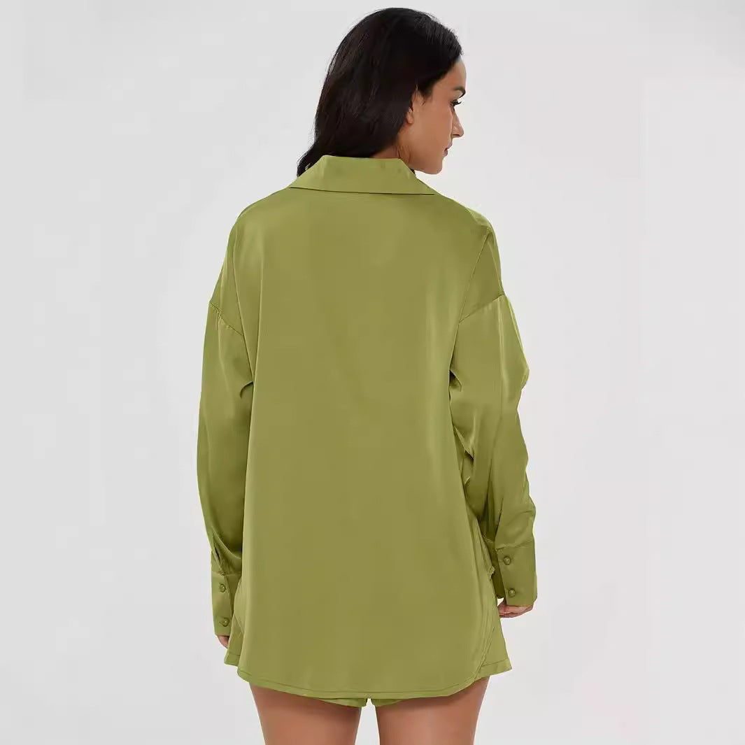 Dames Ensemble court élégant avec noeud à la taille Chic und Stil