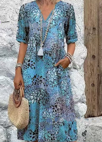 Robe midi décontractée pour femmes avec poches latérales Chic und Stil